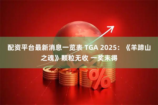 配资平台最新消息一览表 TGA 2025：《羊蹄山之魂》颗粒无收 一奖未得