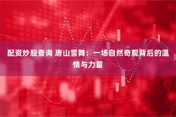 配资炒股查询 唐山雪舞：一场自然奇观背后的温情与力量
